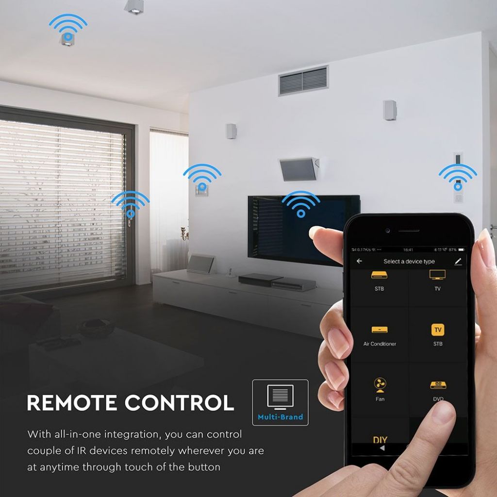 Uniwersalny kontroler podczerwieni Wi-Fi V-TAC kompatybilny z Google Home i Amazon Alexa